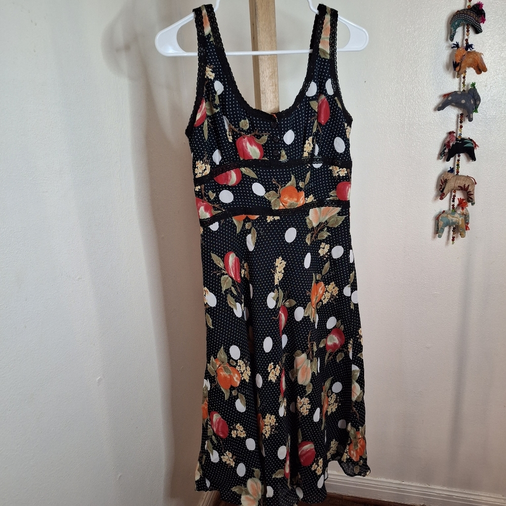 Vintage Mica Apples and Polkadots Dress